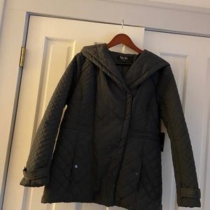 Cape Hooded Winter Jacket with Snap Front